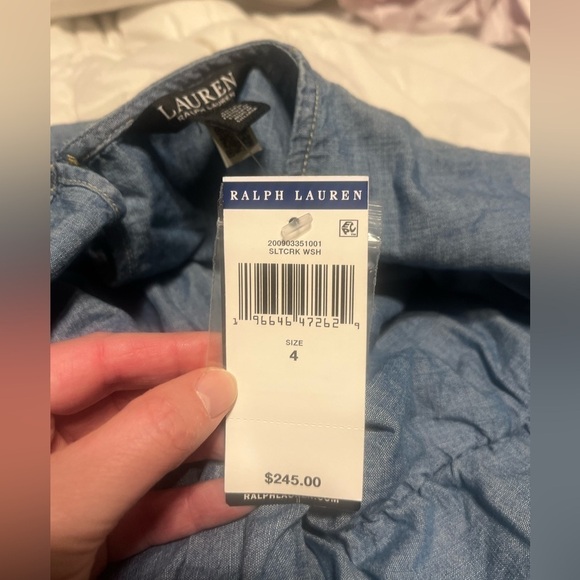 Ralph by Ralph Lauren Chambray Blue Belted Wrap Jumpsuit. NWT - Picture 3 of 4